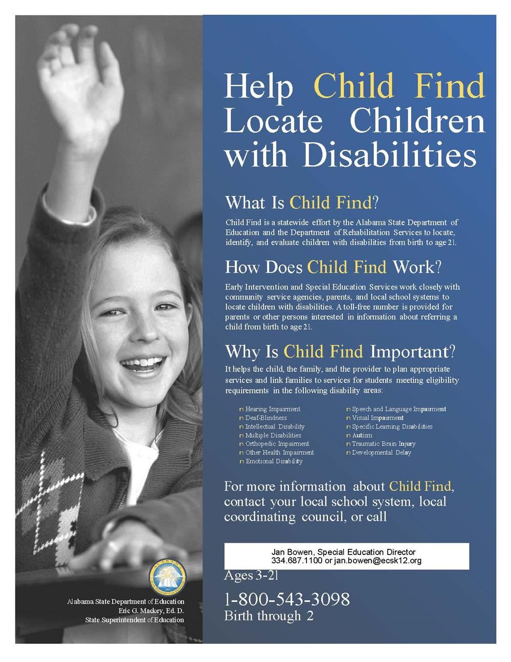 Child Find Poster Child Find Poster